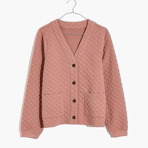 Madewell (Re)sourced Quilted Crop Cardigan Sweatshirt